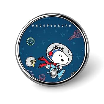 Amazon.co.jp: バッジ 円形 ピーナッツ スヌーピー 宇宙飛行士